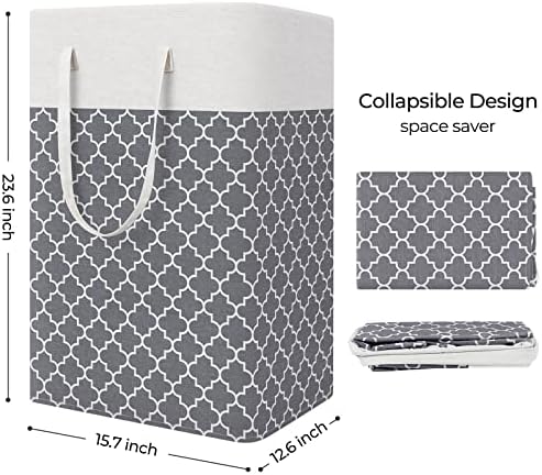 StorageRight Laundry Basket Hamper, 75L Clothes Storage, Clover Grey - Image 2