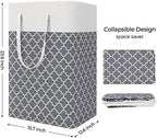 StorageRight Laundry Basket Hamper, 75L Clothes Storage, Clover Grey - Image 2