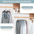 Space Saving Shirt Hanger 5 in 1 Non Slip Coat Hanger Black 4 Pack | Multi Shirt Hanger, Stainless Steel, Eva Foam Padded, 2 Ways to Hang, Easy Access, Wrinkle Free, Closet Space Saver - Image 3