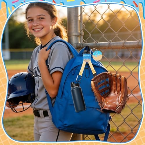 6pcs Blue Ice Cream Drip Baseball Softball Dugout Organizer Bat Holder Rack Fence Hook for Bag Helmet Glove with Name Tags for Boy Girl Team Gifts Coach Mom Must Have Gear Accessory - Image 5