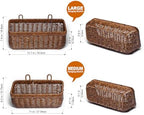 Wicker Wall Baskets Set of 2, Decorative Hanging Organizer for Kitchen, Living Room, Garage, Bathroom, Door Storage and Organizing - Image 2