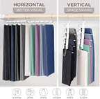 MORALVE Pants Hangers Space Saving - 2 Pack European Beechwood Scarf and Jean Hangers - Closet Organizer and Space Saver Pant Rack, Leggings Hanger, and Scarf Holder with 360° Swivel Hook - Image 4