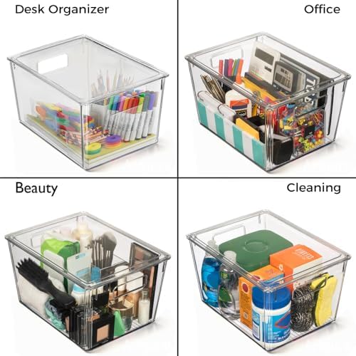 ClearSpace Storage Bin with Lid, Pantry & Desk Organizer, XL, 8 Pack - Image 5