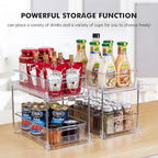 2 Pack Clear Bathroom Organizers and Storage, 2 Tier Pull Out Under Sink Cabinet Organizer Plastic Drawer Organization and Storage for Bathroom and Kitchen - Image 3