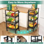 Vivihomety 4-Tier Laundry Utility Rolling Cart with Wheels, Metal - Image 5