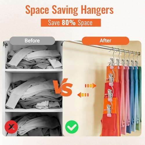 30 Pack Pants Hangers with Clip，Legging Organizer and Jean & Shorts Hangers - Image 4