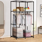 SORCEDAS Wardrobe Closet with Hanging Rods and Shelves for Clothes Storage - Image 4