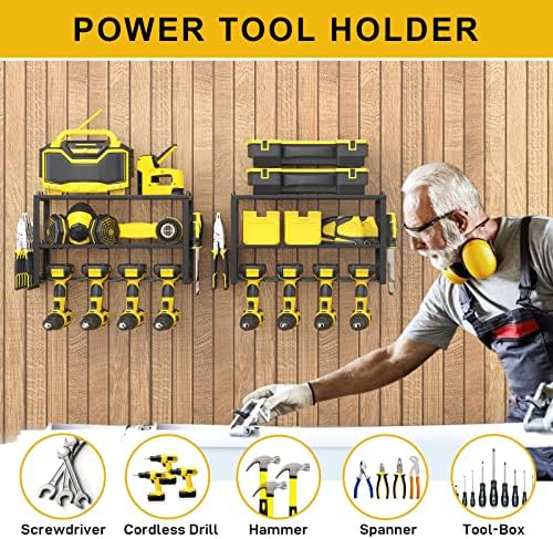 SPACECARE Power Tool Organizer- 2 Pack 3 Layers Rack for 8 Drill Holders - Image 6