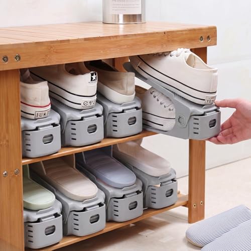 Neprock Shoe Slots Organizer for Closet, Shoe Storage Organizer Shoe Slots Organizer, Shoe Rack Organizer Space Saver Organizador De Zapatos for Closet Organization(36 Pack)(Grey) - Image 6