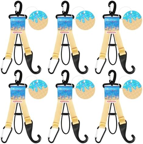 6pcs Blue Ice Cream Drip Baseball Softball Dugout Organizer Bat Holder Rack Fence Hook for Bag Helmet Glove with Name Tags for Boy Girl Team Gifts Coach Mom Must Have Gear Accessory by Eyourlife