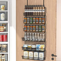 JKsmart 6-Tier Spice Rack Organizer with Door Hook, Wall Mounted & Over the Door Spice Racks for Kitchen Pantry Door Cabinet, Two Size, Large Capacity, Black by JKsmart