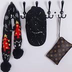 Dseap Wall Mounted Coat Rack - 5 Tri Hooks, Heavy Duty, Stainless Steel, Metal Coat Hook Rail for Coat Hat Towel Purse Robes Mudroom Bathroom Entryway (White & Black, 2 Packs) - Image 3