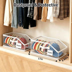 2 Pack Foldable Clear Baseball Cap Storage, Stackable Hat Organizer - Image 2