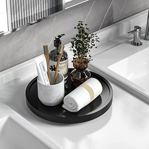 VeyFey Turntable Vanity Tray, 10 Inch Bamboo Countertop Organizer by VeyFey