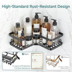 Veken Large Capacity Corner Shower Caddy 6-Pack, Advanced Rustproof Design - Image 3