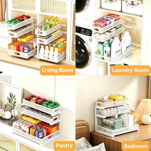 2 Pack Under Sink Organizer, 3-Tier Pull Out Kitchen Cabinet Organizer - Image 4