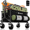 HIKEMOON 150L Collapsible Wagon Compact with Big Wheels, 420LBS Black by Unknown