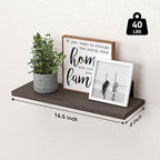 WOPITUES Floating Shelves Set of 6 for Wall Decor & Storage, Dark Brown - Image 3