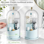 Toothbrush Holder with Cover for Bathroom Countertop, Organizer, Blue - Image 5