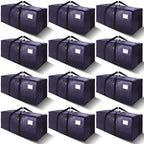 VELVETSURE 12 Pack Heavy Duty Extra Large Moving Bags W/Backpack Straps - Strong Handles & Zippers, Storage Totes For Space Saving, Fold Flat, Alternative to Moving Box and Storage Bin, Blue by VELVETSURE