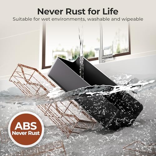 Orimade Shower Caddy 5-Pack, No-Drill Adhesive Shelves for Bathroom, Rustproof ABS Storage Organizer Set, Black - Image 2