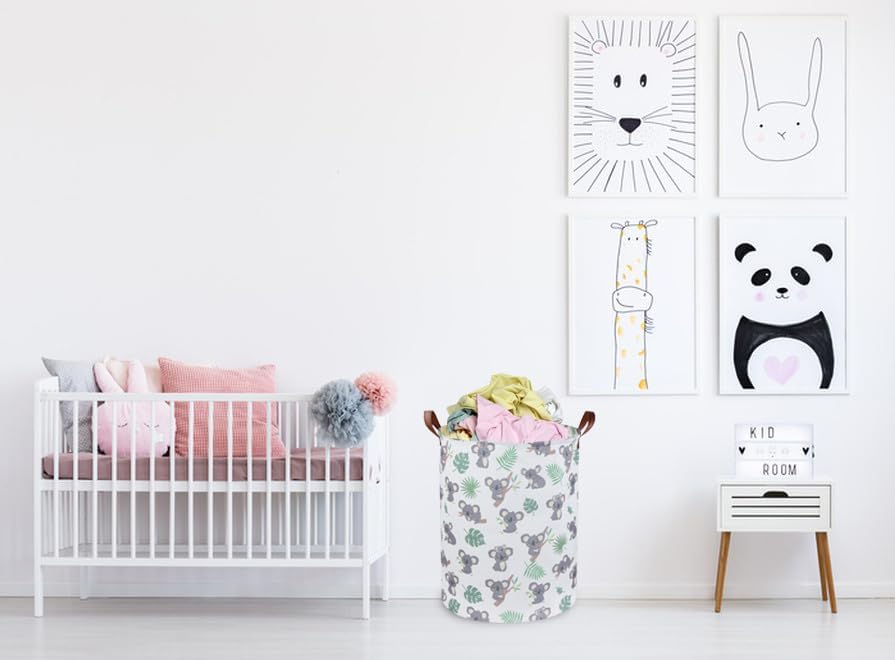 Essme Baby Laundry Basket,Kids laundry hamper for Baby Room Decor,Nursery Hamper, Animal Basket,Gift Baskets,Home Organizer(Koala) - Image 4