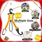 Yellow Softball Dugout Organizer Bat Rack Bag Fence Hook Helmet Holder Glove Clip Backpack Water Bottle Hanger with DIY Name Luggage Tags Softball Team Gift for Girl Gear Travel Accessory - Image 2