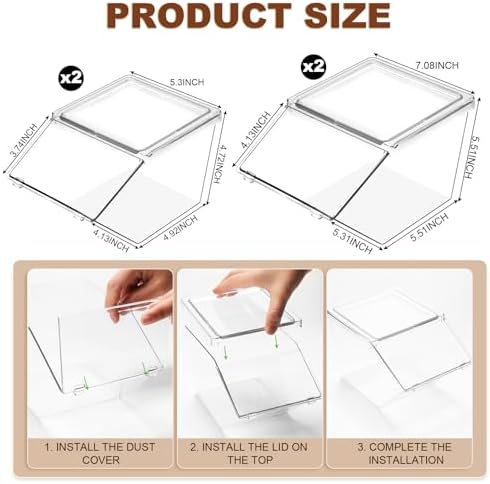Yerliker 4 Pcs Clear Stackable Storage Bins with Lids, Large+extra Large - Image 2