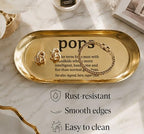 Pawpy Mate Catchall Tray Set of 2, Stainless Steel Oval Gold 7x3 Inch Vanity and Decorative Tray, Rust Resistant Stackable Modern Polished Organizer for Bathroom, Nightstand, and Entryway - Image 3