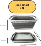 SAMMART 42L (11 Gallons) Collapsible Plastic Laundry Basket - Foldable Pop Up Storage Container/Organizer - Portable Washing Tub - Space Saving Hamper/Basket [BPA Free] (Grey/Steel Grey) - Image 6