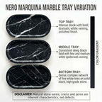 YKAJO Nero Marquina Oval Marble Tray, 11.8x5.9 Vanity Perfume Organizer - Image 4