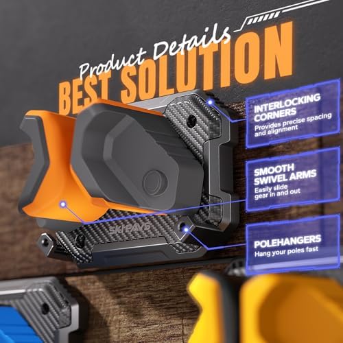 Ski & Snowboard Wall Rack for Garage Wall Fits Any Ski/board, Ski Wall Mount Holders Damage-Free Storage Rack, Garage Organization Space-Saving Winter Gear Organizer - Image 6