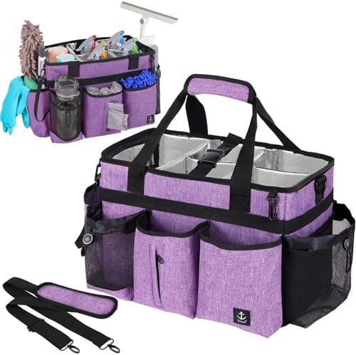 Large Cleaning Caddy Bag Built-in hard plastic sheet Aluminum foil lining by Timoxi