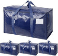 TICONN 4 Pack Extra Large Moving Bags Heavy Duty with Zippers & Carrying Handles, Durable Storage Bags Moving Boxes for Closet Organizers and Storage (4 Pack, Navy) by TICONN