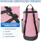 BALEINE 120L Laundry Bag Backpack, 900D Oxford Fabric Large Travel Laundry Bags with Shoulder Straps and 2 Mesh Pockets for College Dorm, Apartment, Laundromat (Pink, 120L) - Image 4