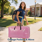Moving Bags Heavy Duty,Extra Large Moving Bags for Travel/College Packing/Storage/Organization/Seasonal Clothes & Bedding Storage,Moving Supplies Bins,Compatible with Ikea Frakta Cart (Pink,8Pcs) - Image 7