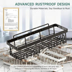 Veken Shower Caddy 5-Pack, Bathroom Organizers and Storage Shelves, Black - Image 4