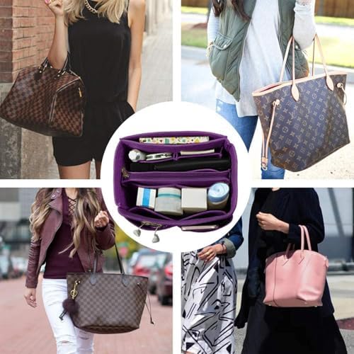 OMYSTYLE Purse Organizer Insert, Felt Tote Bag Organizer Insert with 5 Sizes, Handbag Dividers for Inside Purse, Compatible with Longchamp, Neverful, Speedy and More - Image 5