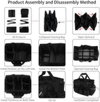 Qivine Cleaning Caddy with Handle, Cleaning Supply Caddy Foldable Tool Bag Cleaning Products Organizers Portable Cleaning Bucket Organiser for Storing Towels（Black Square） - Image 7