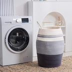 Extra Large Laundry Hamper Basket 105L Woven Blanket Basket, Grey - Image 4