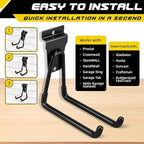 40PCS Slatwall Accessories Organizer Kit with Slatwall Hooks, Shelves, Baskets, Bins, Cups & Straps – Heavy Duty Wall Storage Set for Garage, Workshop & Utility Room - Black - Image 7
