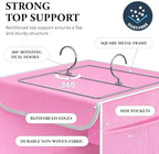 Simple Houseware 6 Shelf Hanging Closet Organizer, Pink | 360° Rotating Dual Hooks, Top Support Metal Frame, 6 Side Mesh Pockets - Image 3