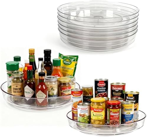 8 Pack Lazy Susan 10 inch Turntable for Spice Organization by MiraFureBrand