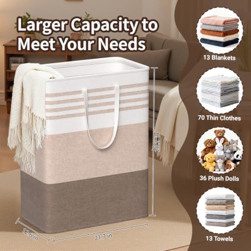 WOWBOX 2 Pack Laundry Baskets, Collapsible Dirty Clothes Laundry Hampers - Image 2