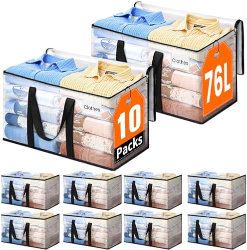 Moving Bags, Extra Large Heavy Duty Storage Bags, 76L, 10 Packs by EpicTotes