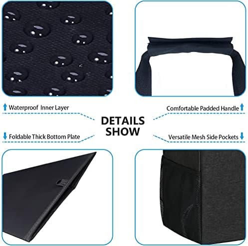 LHZK 2 Pack Extra Large Utility Tote Bag with Metal Wire Frame and the Sides Rinforced, Extra Large Tote Bag with Handle for Pool Beach Laundry Storage (Black) - Image 6
