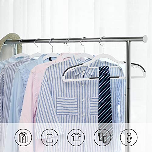 SONGMICS Pack of 30 Coat Hangers, Space-Saving Plastic Clothes Hangers | Non-Slip, 0.2 Inches Slim, 16.5 Inches Wide, 360° Swivel Silver Hook, White and Dark Gray, UCRP20WG30 - Image 3