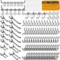 ELEAD 200-Piece Extra Thick Pegboard Hooks Set, 1/4" Heavy Duty Black Peg Board Organizer Accessories, Metal Pegboard Accessories with Pegs Lock, Peg Board Hooks for Hanging by ELEAD