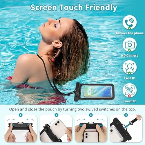 Shower Caddy Portable, Mesh Shower Caddy Hanging with Waterproof Phone Pouch Black, Large Capacity Shower Bag for College Dorm Room Essentials, Quick Dry Shower Basket for Gym, Camping, Swimming - Image 5