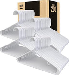 Utopia Home Plastic Hangers 200 Pack – Built-in Strap Hooks White | Space saving | Durable & strong | Closet organizer | Clothes hangers | Ideal for shirts, pants, skirts & coats - Image 6